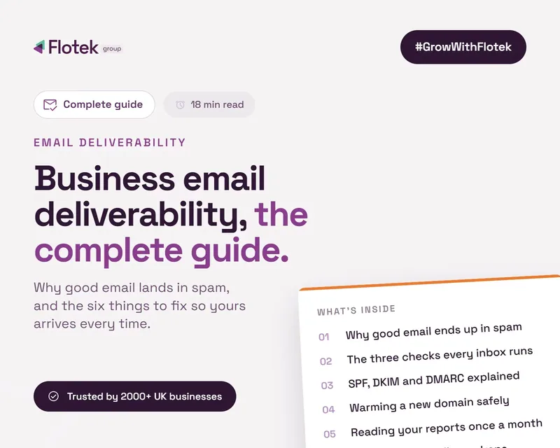 Business email deliverability guide covering SPF, DKIM, DMARC and spam filters